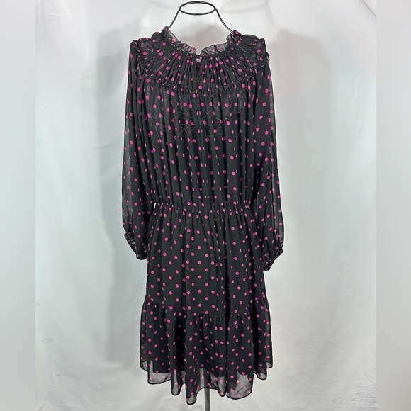 Ann Taylor pink polka dot sheer dress size 12 - Picture 5 of 9